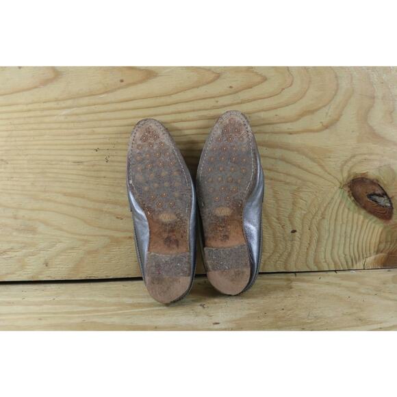 AGL AGL Attilio Giusti Leombruni Flats Silver Leather 39.5 Penny Loafers Italy - Picture 6 of 7